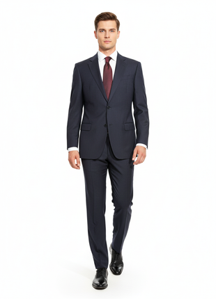 Armani Collezioni Navy Blue Pinstripe Slim Fit Two-Button Notch Lapel Wool Suit 38R