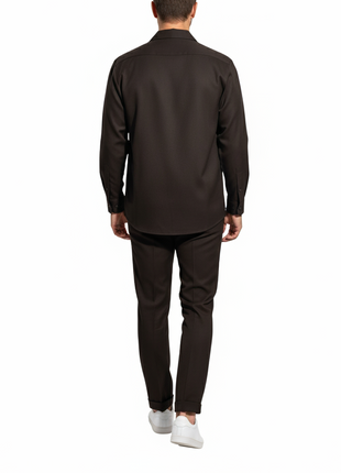 Apollo King Royal Diamond Solid Dark Brown Regular Fit 2 Piece Walking Suit