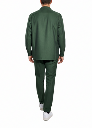Apollo King Royal Diamond Green Herringbone Classic Fit 2 Piece Walking Suit