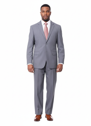Prontomoda Mens Blue 100% Merino Wool Regular Fit Suit