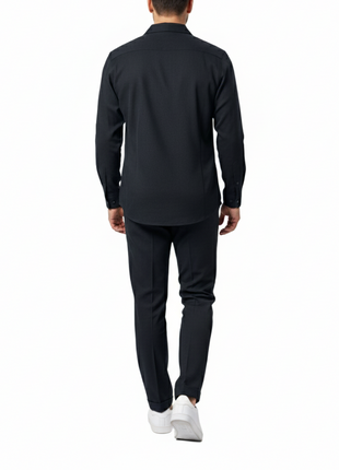 Apollo King Royal Diamond Black Textured Classic Fit 2 Piece Walking Suit - The Suit Depot