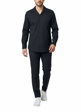 Apollo King Royal Diamond Black Textured Classic Fit 2 Piece Walking Suit - The Suit Depot