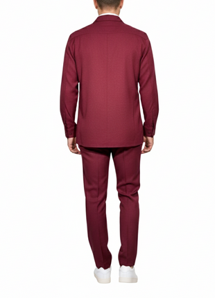 Apollo King Royal Diamond Burgundy Textured Classic Fit 2 Piece Walking Suit