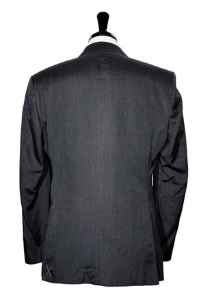 Hugo Boss Mens Charcoal Herringbone Notch Lapel Classic Fit 2-Button Silk Suit - 40R