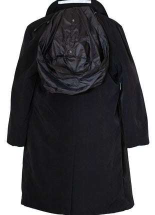 Hart Schaffner Marx Black Single Breasted Full Length Hooded Raincoat