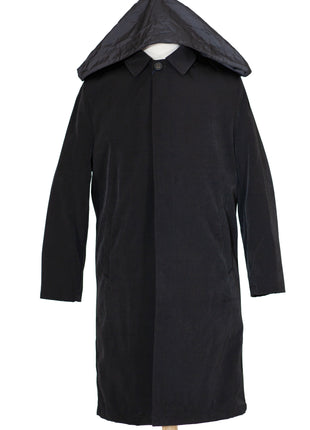 Hart Schaffner Marx Black Single Breasted Full Length Hooded Raincoat