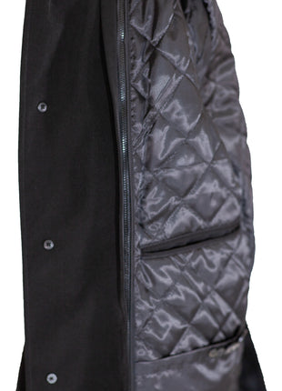 Hart Schaffner Marx Black Single Breasted Full Length Hooded Raincoat