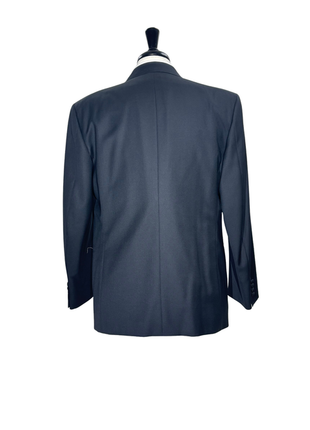 Brioni Mens Solid Black Fully-Canvassed Peak Lapel Classic Fit 1-Button Wool Tuxedo with Grosgrain Trim - 42R