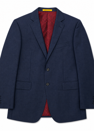 Hickey Freeman Navy Blue Twill Weave 100% Wool Classic Fit 2-Button Suit 46S