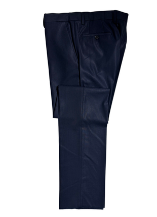 Versace Collection Mens Solid Navy Notch Lapel Classic Fit 2-Button Wool Silk Suit - 40R
