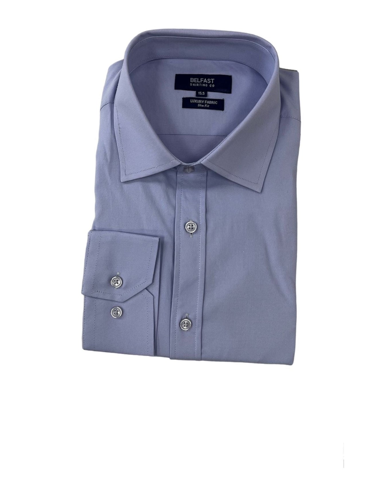 Belfast Camisa de Vestir con Cuello extendido de Mezcla de algodón Color Lavanda de Ajuste clásico para Hombre