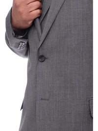 Thumbnail for Steven Land Classic Fit Textured Gray Vested Pleated Wool Suit - The Suit Depot