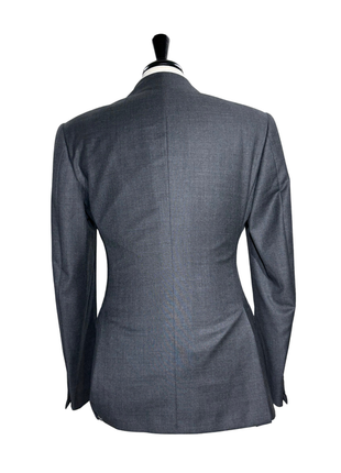 Ralph Lauren Purple Label Mens Gray Sharkskin Peak Lapel Slim Fit Double-Breasted Wool Suit - 38L