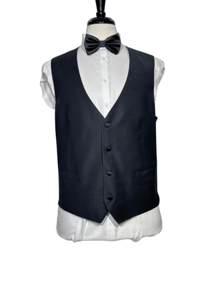 Corneliani Mens Black Textured Fully-Canvassed Peak Lapel Slim Fit 3-Piece Wool Tuxedo - 40R