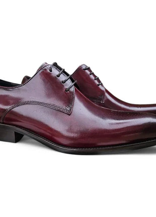 Carrucci Mens Burgundy Lace-up Oxford Dress Shoes