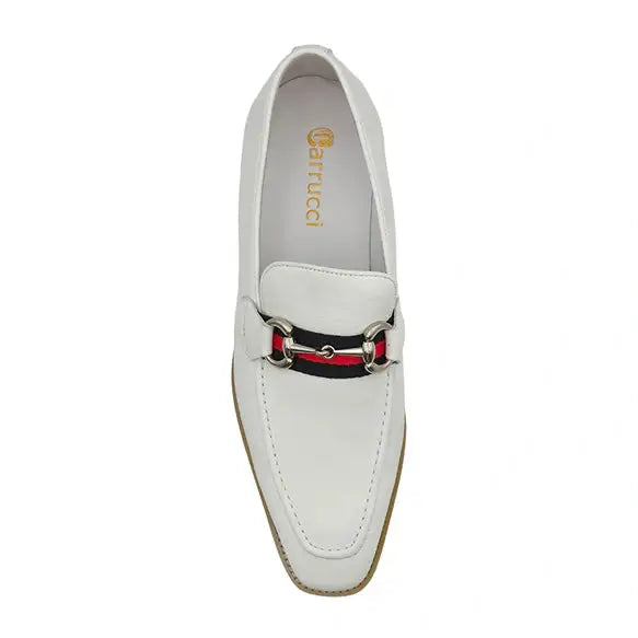 Mens white leather slip on shoes on sale