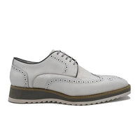 Thumbnail for Carrucci Mens White Lace Up Oxford Leather Dress Shoes