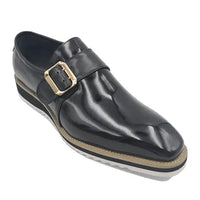 Thumbnail for Carrucci Mens Black Patent Leather Slip On Leather Dress Shoes With Buckle