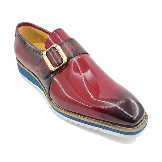 Carrucci Mens Red Patent Leather Slip On Loafer Leather Dress Shoes