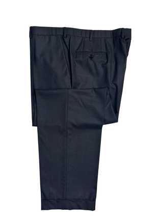Brioni Mens Charcoal Textured Fully-Canvassed Notch Lapel Classic Fit 2-Button Wool Suit - 50L