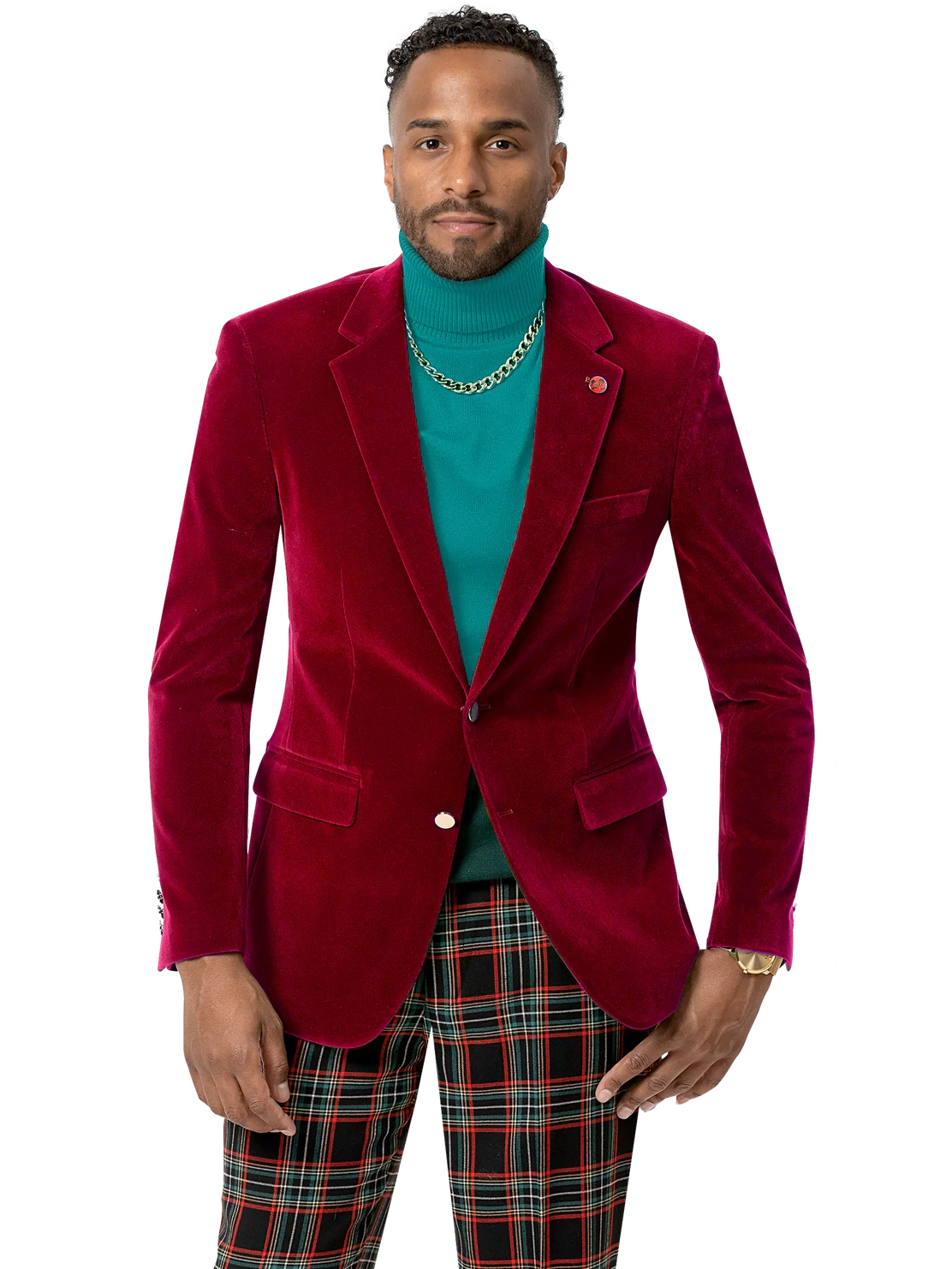 Mens red clearance velvet sport coat