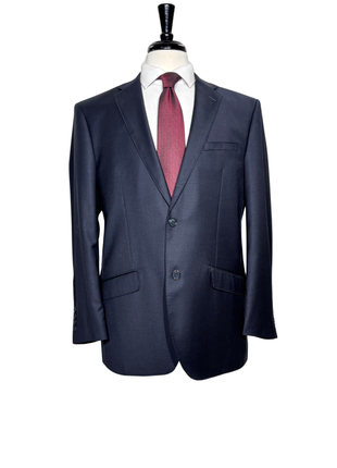 Revelli Solid Navy Notch Lapel Classic Fit 2-button Wool Suit - 44R