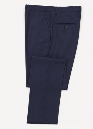 Mazara Mens Solid Navy Slim Fit Notch Lapel Wool Cashmere Blend 2-Button Suit