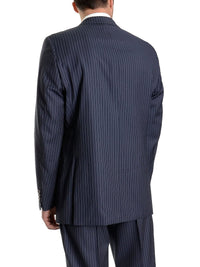 Thumbnail for Ralph Lauren Slim Fit  Navy Blue Pinstriped Two Button Wool Suit - The Suit Depot