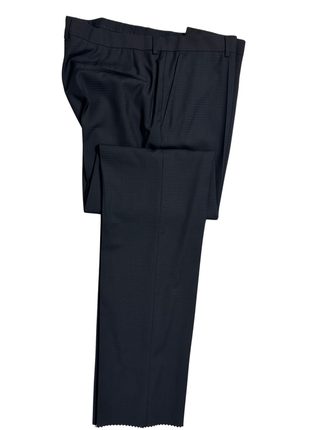 Hugo Boss Mens Black Micro-Check Notch Lapels Slim Fit 2 Button Wool Suit - 44L