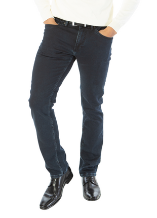 Montreux Mens Slim Fit Navy Blue 5 Pocket Stretch Jeans