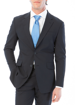 Raphael Mens Solid Navy Blue Slim Fit Stretch 2 Button Blazer Sportcoat