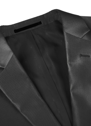 Raphael Solid Black Classic Fit Sharkskin Two Button Notch Lapel Suit
