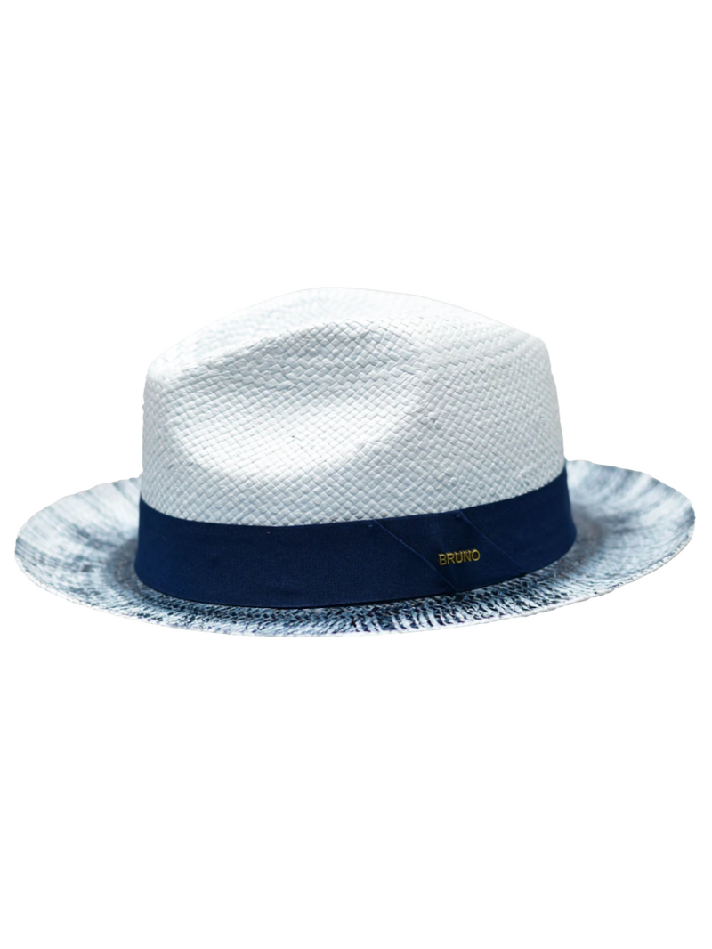 Hand Beaded BRAND NEW Straw Hat with Blue Accents NWT White Trim Straw Cowboy Hat for Women with Beaded Trim and Shapeable  main image 3
