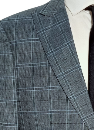 Canuti By Steven Land Light Blue Plaid Modern Fit 2 Button Blazer Sportcoat