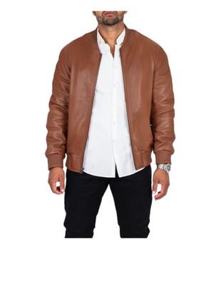 Premium Solid Genuine Leather Baseball Jacket Coat