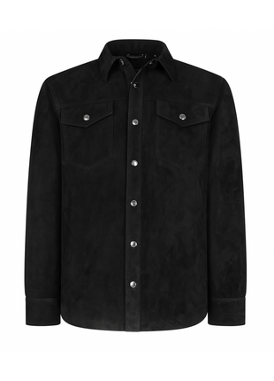 Premium Solid Suede Leather Jacket With Elbow Patches