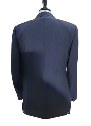 Canali Solid Navy 100% Wool Suit 38R