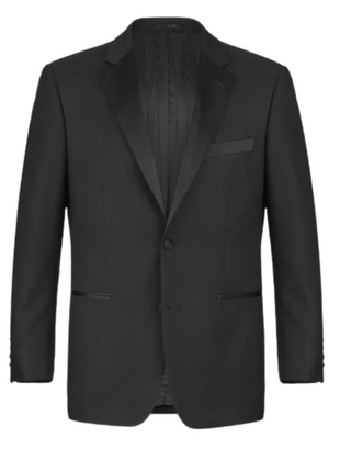 Raphael Solid Black Classic Fit Two Button Notch Lapel Tuxedo Suit