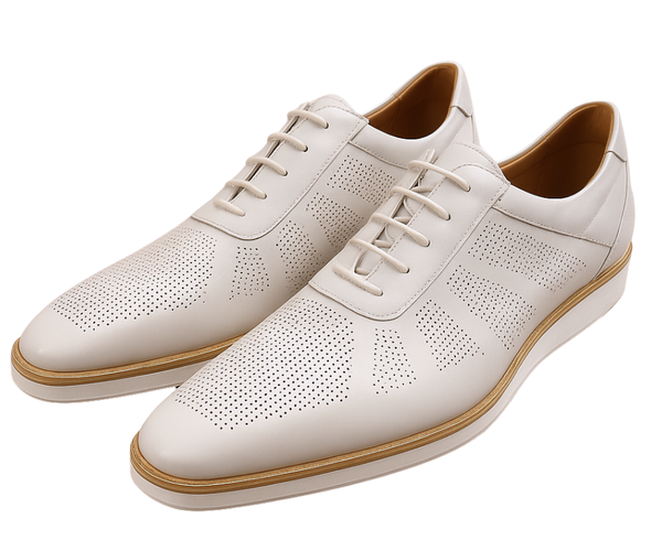 VQ Signature Lorenzo Mens White Lace-Up Leather Casual Shoes – The Suit Depot