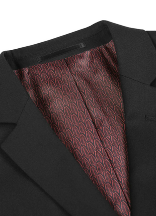 Raphael Solid Black Notch Lapel Slim Fit Stretch Two Button Suit