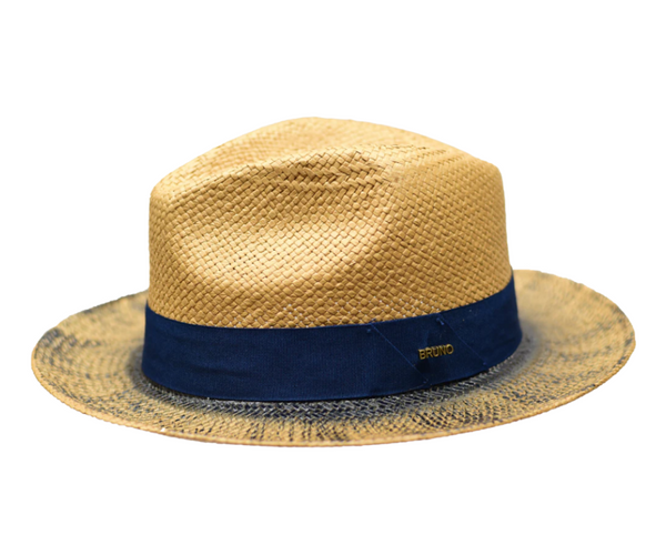 Brown blue casual Trendy structured cross striped Tweed unisex fedora hat OS Trilby Hat Harris Tweed Blue Brown L 59 cm - Jill Corbett  main image 4