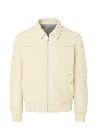 Premium Solid Genuine Leather Bomber Jacket Coat