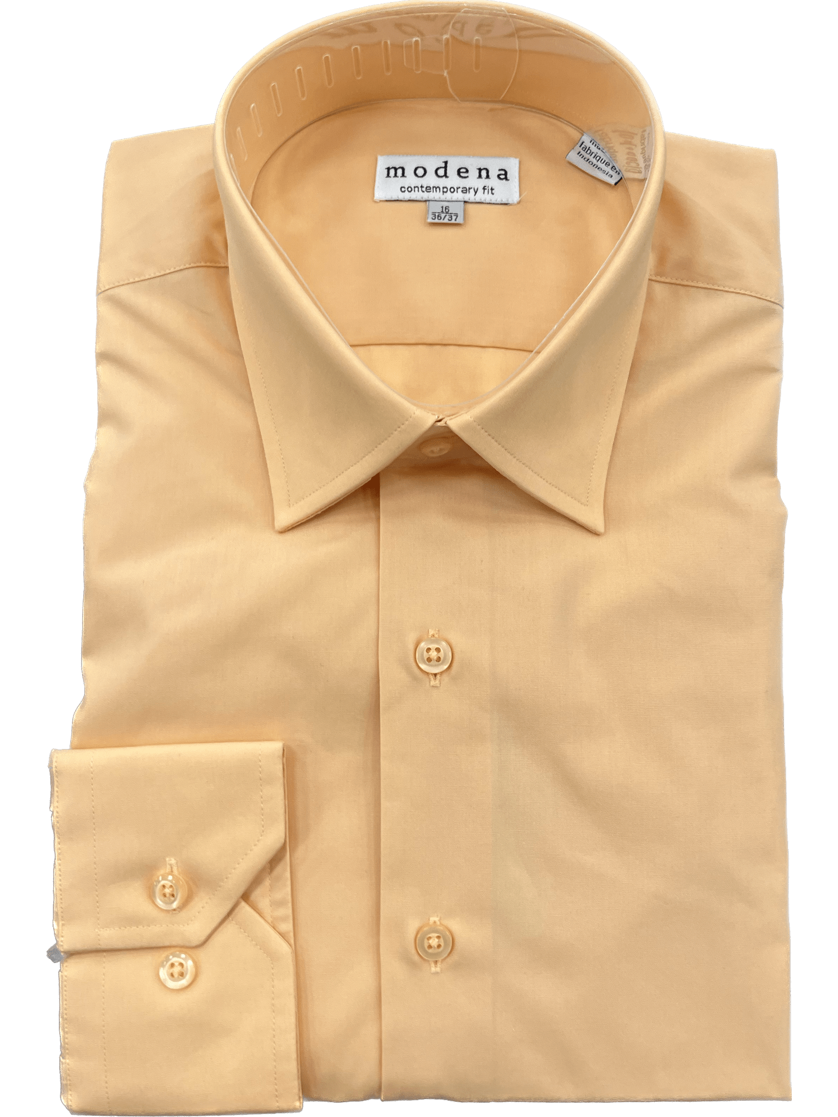 Brand M Mens Melon Orange Spread Collar Modern Fit Cotton Blend Dress Shirt 16 36 37