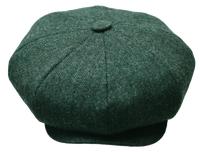 Thumbnail for Mens Green & Black The Melton 8/4 Panel Newsboy Felt Cap