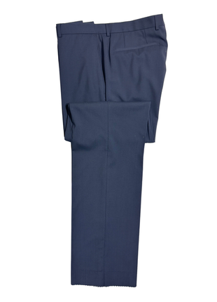 Hugo Boss Mens Solid Navy Notch Lapels Classic Fit Stretch 2 Button Wool Suit - 40L
