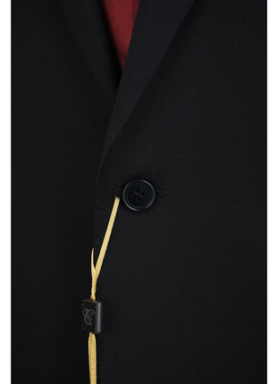 Canali 1934 Mens Solid Black 44L Drop 7 100% Wool 2 Piece Suit