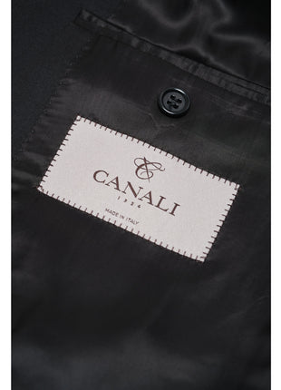 Canali 1934 Mens Solid Black 44L Drop 7 100% Wool 2 Piece Suit