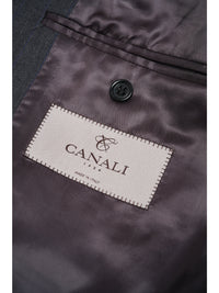 Thumbnail for Canali 1934 Mens Gray Striped 44L Drop 7 100% Wool 2 Piece Suit