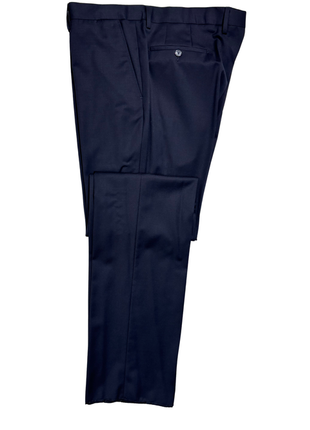 Versace Collection Mens Solid Dark Blue Notch Lapel Classic Fit 2-Button Wool Suit - 44L