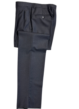 Sartoria Partenopea Mens Solid Charcoal Classic Fit Pleated Dress Pants - 38 Drop 4